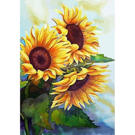 30x40 Cm 5d Fuld Diy Diamantmaleri Solsikken, Diy Blomster Diamantmaleri, Diamantmaleri