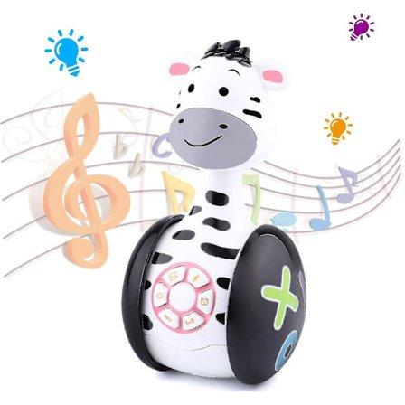Baby Musical Toys, Zebra Baby Tumbler Toy Med Musik Och Led