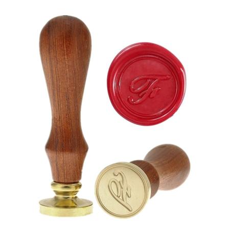 Voksstempelstempel Vintage Retro Messinghoved Træhåndtag Alfabet Bogstav Klassisk Forsegling Voksstempelstempel Alphabet F
