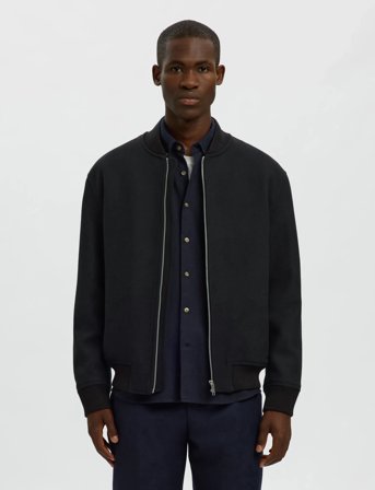 Selected Slhjens Wool Blend Bomber - Black - M