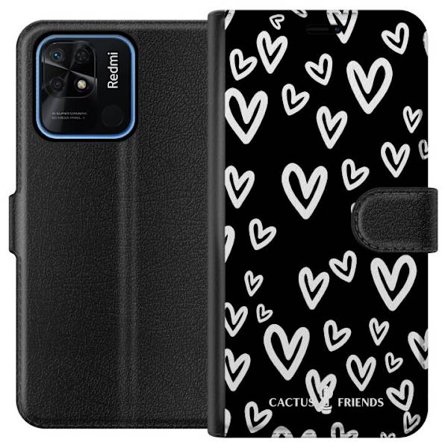 Yhteensopiva Lompakkokotelo Xiaomi Xiaomi Redmi 10C Cactus and Friends - Handdrawn Love Chaos