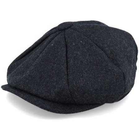 Beechfield - Grå flatcap Keps - Charcoal Marl Melton Wool Baker Boy Flat Cap @ Hatstore