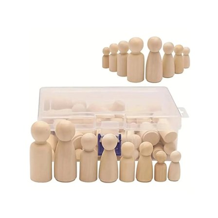 50 stykker ufærdige træ negle dukker, træ negle dukke krop træ gør-det-selv kunst og håndværk