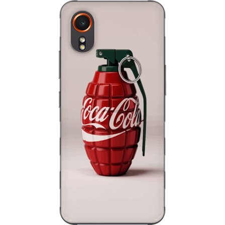 Kompatibel Mobilcover til Samsung Samsung Galaxy Xcover7 Kunstnerisk illustration af Coca Cola granatæble i rødt og grønt, pop art inspireret motiv