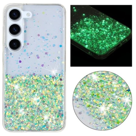 Samsung Galaxy S24 5G Skal Transparent Ram Noctilucent Glitter Pulver TPU