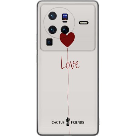 Yhteensopiva Puhelinkuori vivo vivo X80 Pro Cactus and Friends - Love Balloon Minimal