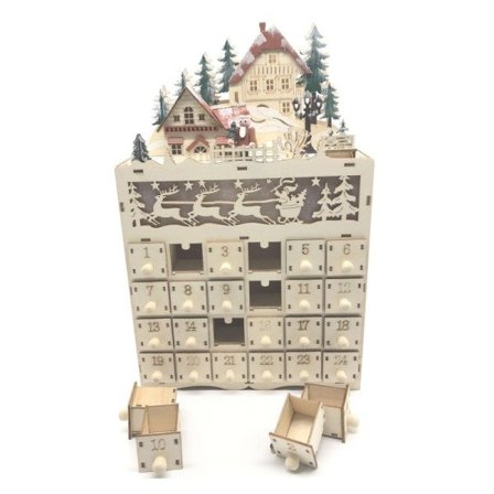 Jul advent kalender lys med fyllbar tre skuffer koffert overraskelse gave