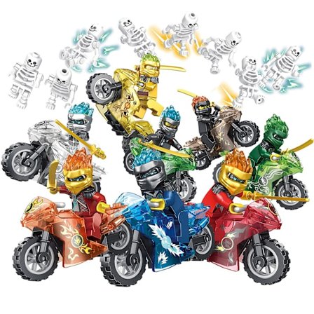 Sæt med 16 stk. Ninja Mini Figurer Byggeklodser Legetøj Børnegaver