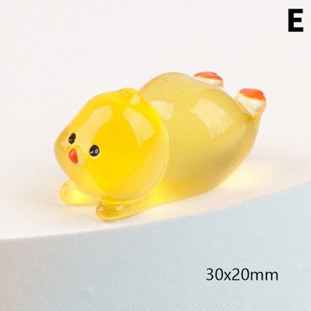 Lysende Mini Resin Lysende Kylling Ornament Statue Miniature