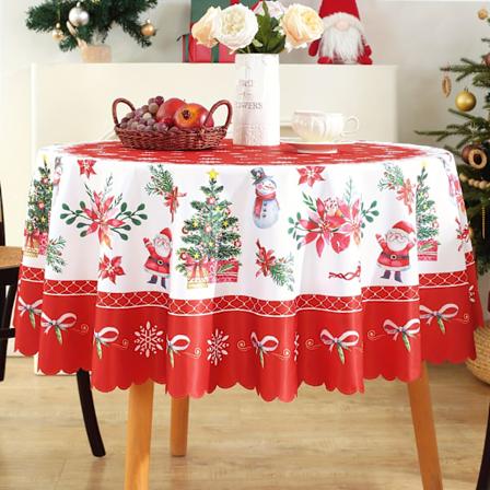 1 kpl, Polyester-p yt liina, Hyv Joulua -kansi, Piirretty Joulupukki ja Lumimies -kuvioinen p yt liina, Jouluinen tunnelmallinen p yt koriste 152.4cm(