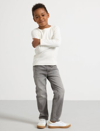 Lindex Trousers Denim Jersey Staffan - Grey - 104