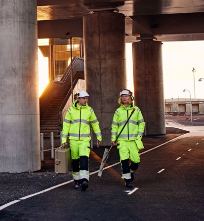 Arbetsbyxor Fristads Herr Varselbyxa Green 2651 GPLU, klass 2, Varsel Gul/Svart Arbetskläder
