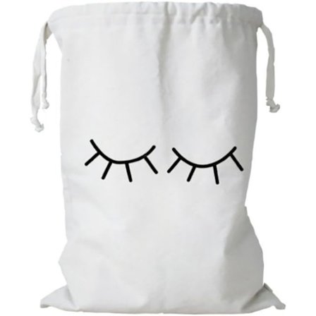 Suuri pellavainen pyykkikassi vetoketjulla matkojen järjestämiseen