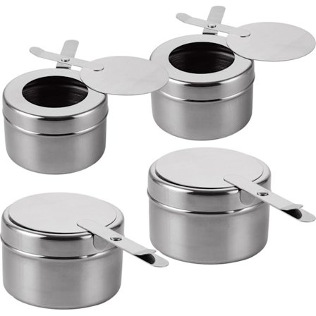 4 stk. brændselspasta beholdere, fondueovn alkoholbrænder, rustfrit stål chafing dish brænder, brændselspasta beholdere til buffet, fondue, camping