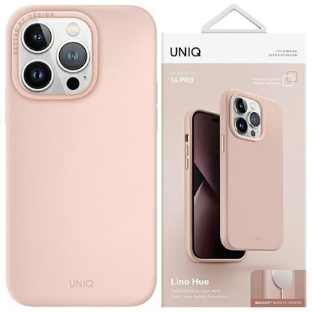 Uniq Lino Hue-deksel til iPhone 14 Pro Max Magclick Charging - Rosa