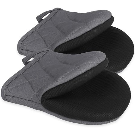 Par - Korta grytlappar - Ugnsvantar - Grå - 20*14,5 cm