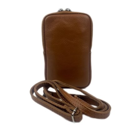 Multifunktions axelväska med axelrem i äkta läder