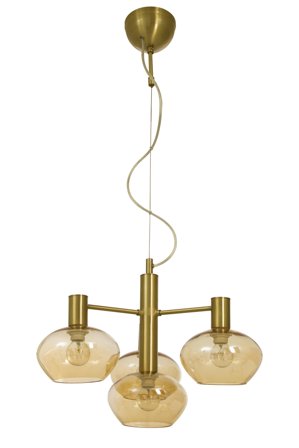 Aneta Lighting BELL taklampe 4-lys, matt messing/amber, 4 x E14