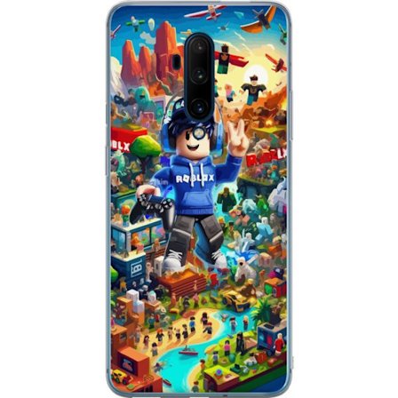Yhteensopiva Puhelinkuori OnePlus OnePlus 7T Pro Suuri yksityiskohtainen Roblox-maailma täynnä hahmoja, seikkailuja ja värikkäitä ympäristöjä,