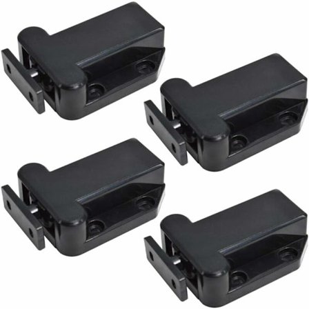 4 stk skapdørlukkere for skap, skaplåser, garderobefangst, lås for møbelskap (svart)