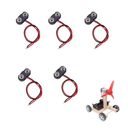 5 stk 9V batteriklemmer med 15 cm ledninger, batterikontakter for tilkoblingskabel LED-stripe 9V kontaktspenne plasthus