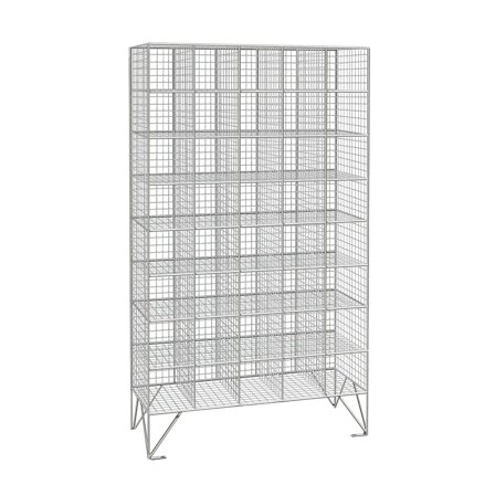 Mesh locker, 40 comps, no doors, 1360x775x457 mm