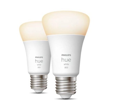 Philips W Lyspære 9W A60 E27 2PK E27, hvit lys, styres via bluetooth app/bridge, 2x9W