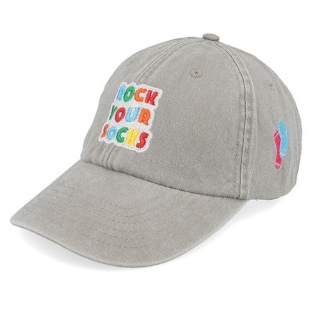 Iconic - Grå unconstructed Keps - Rock Your Socks Vintage Washed Grey Dad Cap @ Hatstore