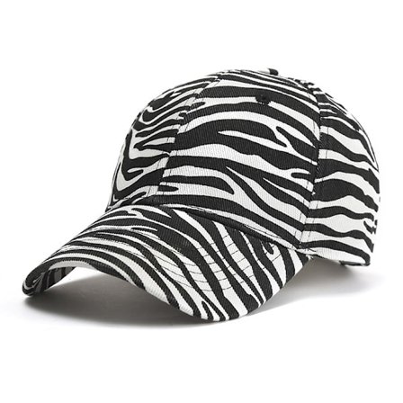 Keps med ko-ränder och zebramönster, keps i bomull och linne