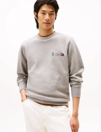 Tommy Hilfiger Small Crest Outline Crew Neck - Grey - XS