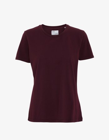Women Light Organic Tee - Oxblood Red - XL