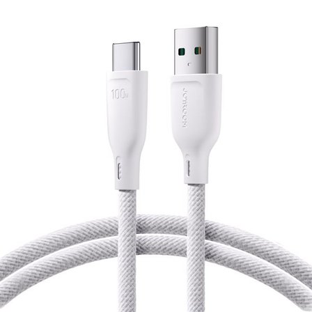 Joyroom Multi-Color Series S-A34 USB-A / USB-C 100W-kabel 1m - Hvid