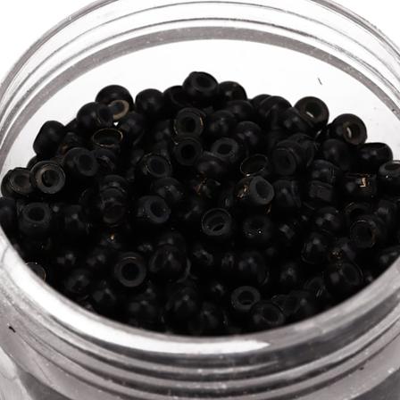 1000 stk 3mm x 2mm Silikon Mikro Linker Ringer Perler Hårforlengelse Verktøy Svart