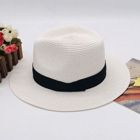 Dame Panama Hat Sommer Solhat Halm Hat Anti-UV Strandhat