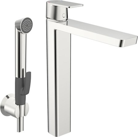 Oras Stela Håndvaskarmatur med håndbruser, høj model, krom, Badeværelse