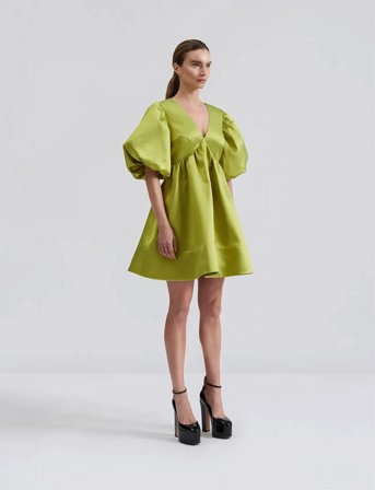 Malina Dana Open Back Mini Dress - Green - XS