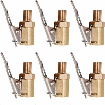 Dekk Luft Chuck, 6 Stykker Bil Luftpumpe Tråd Dyse, Messing Inflasjonsdyse, Luftkompressor Pumpe I Ventil Universal Pneumatisk Inflator Ventilkontakt,