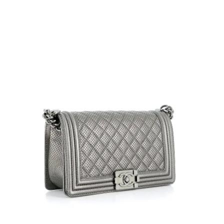 Chanel Vintage Pre-owned Læder chanel-tasker Grå, Dame Vintage Tasker, Størrelse: ONE Size