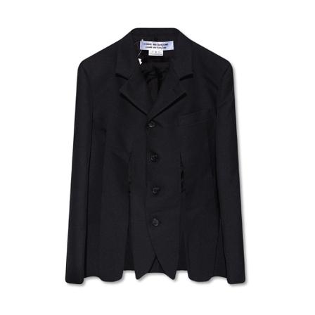 Comme des Garçons, Fringed single-breasted blazer Zwart, Dames, Maat:M