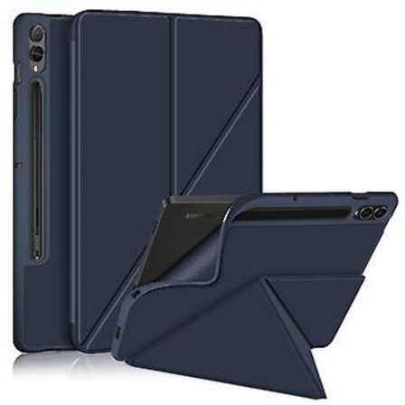 Flera vikbara läderfodral för surfplatta för Samsung Galaxy Tab S9 (Mörkblå)