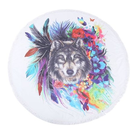 Rund strandhandduk filt cirkulär strand tofsar filt extra stor picknickmatta för barn3#