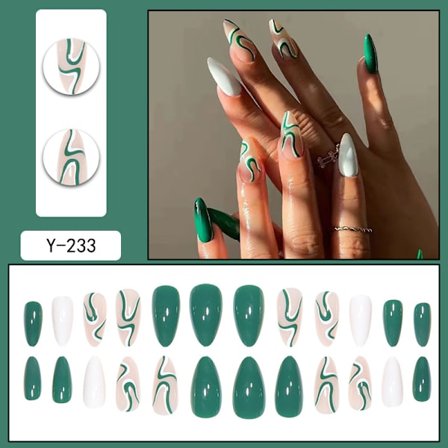 Green Line Wear Negle Negle Patch, Negle Kunst Klistermærker Negle Patch Aftagelig