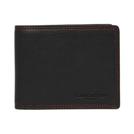 Lancaster Vintage leather wallet 120-11 , Zwart , Heren , Maat: ONE Size Portefeuilles