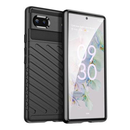 Google Pixel 6a -puhelimen suojakuori Thunder Silicone Armor - Musta