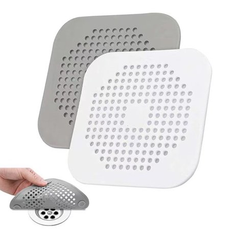 Afløb Hårfanger 2 Pakker, Brusebad/Badekar Afløbsdæksel, Silikone Hårfanger til Brusebad, Firkantet Afløbsprop til Badekar, Køkken, Badeværelse