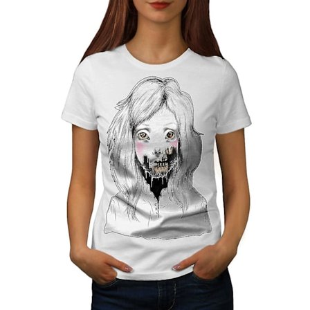 Girl Face Skelett Kvinnor Whitet-shirt