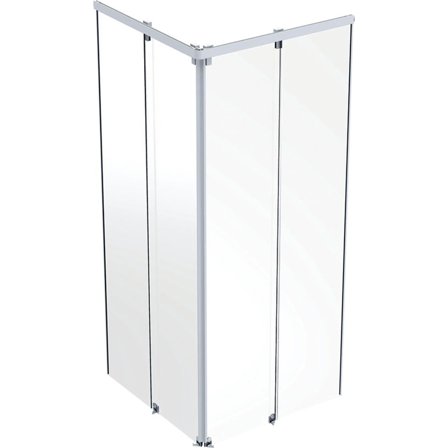 Contura Showerama 10-5 Duschvägg 90 x 90 x 200 cm, kvadratisk Vit/klarglas, Badrum