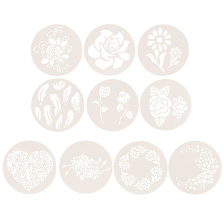 10 stk. kreative malerskabeloner kageskabeloner kaffeskabeloner (hvid)