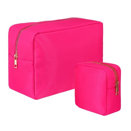 Preppy Makeup Tasker Stuff Pouch HOT PINK