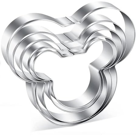 5 Deler Mikke Mus Kakeform Sett for Barn, Mikke Mus Hode, Kjeksformer Fondant Bakeform